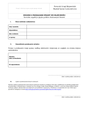 Polish Immigration Case Transfer Request Form