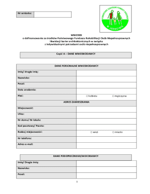 Polish Disability Architectural Barrier Removal Grant Application
