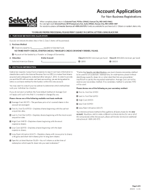Selected Fund Account Application