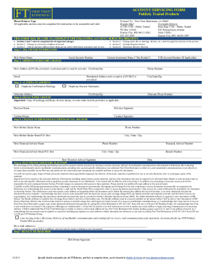Account Servicing Form for Publicly Traded Products