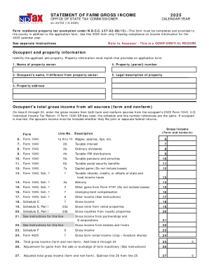 North Dakota Farm Gross Income Statement 2025