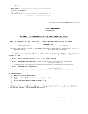 Poland Foreign Birth Registration Request