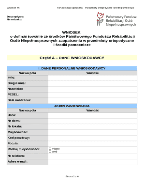 Poland Orthopedic Equipment Grant Application