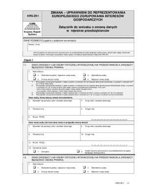 KRS-ZK1 Change of Representative Form