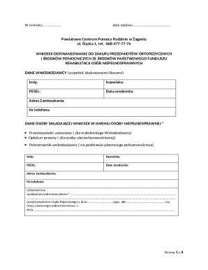 Poland Orthopedic Aid Application Form