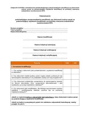 Qualification Verification Declaration Form