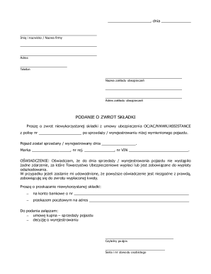 Insurance Premium Refund Application