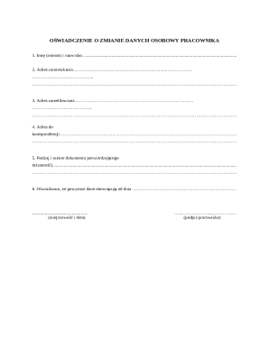 Employee Personal Data Change Notice