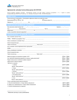 AC/KR/OC Vehicle Damage Claim Form