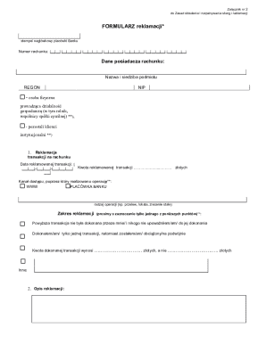 Bank Complaint Form
