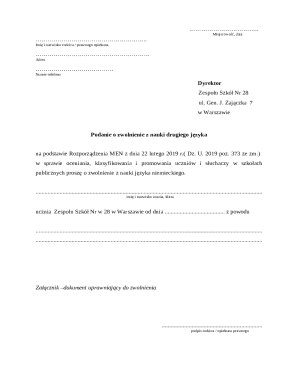 Polish Language Exemption Request