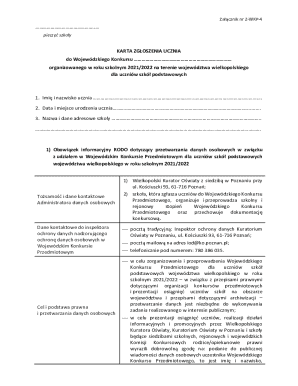 Wojewódzki Konkurs Przedmiotowy Student Registration Form