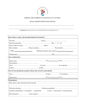 Application Form for Postgraduate Studies