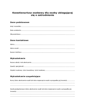 Employment Application Form