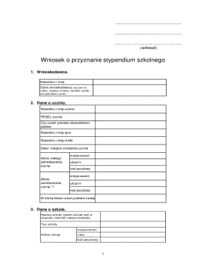 School Scholarship Application Form