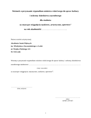 Polish Ministry of Culture Scholarship Application