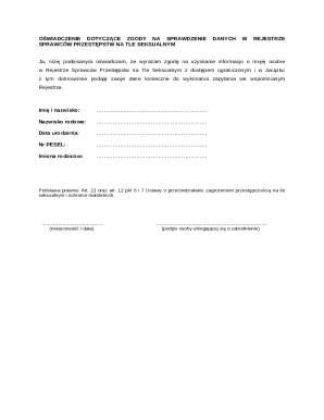 Consent for Verification in Sexual Offender Registry