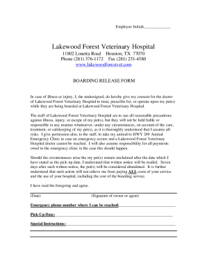 Boarding Release Form