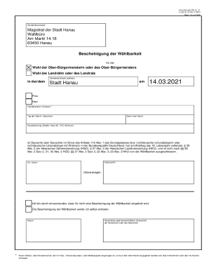 Certificate of Eligibility for Election