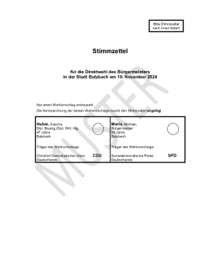 German Municipal Election Ballot