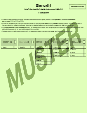 German Local Council Election Ballot