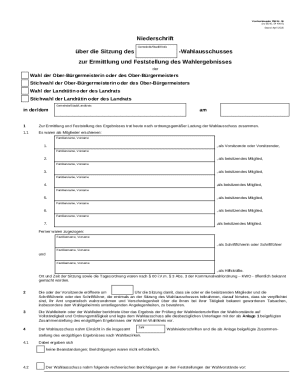 German Municipal Election Results Form