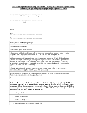 Polish Farmer's Excise Tax Refund Declaration