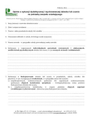 Polish Educational Opinion Form