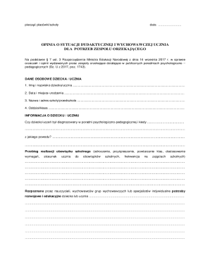 Opinion on Educational and Upbringing Situation of a Student