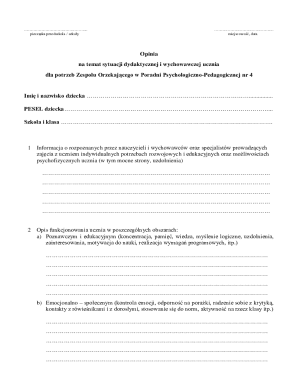 Student Educational and Developmental Opinion Form