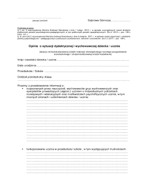 Polish Educational Opinion Form