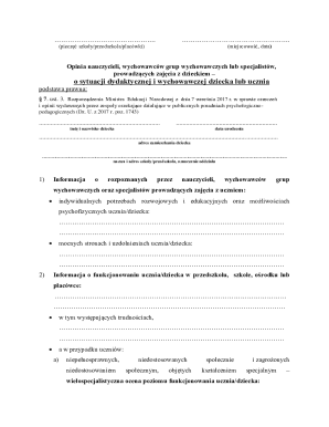 Teacher's Opinion on Student's Educational and Developmental Situation