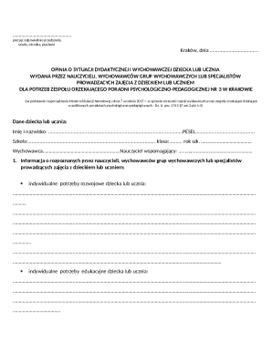 Polish Educational Opinion Form
