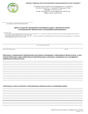 Psychological-Pedagogical Counseling Opinion Form