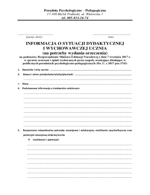Polish Educational Psychological Report Form