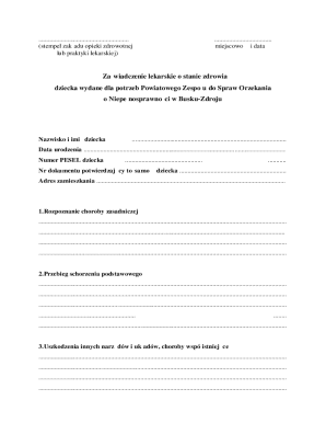 Medical Certificate for Child Health Status