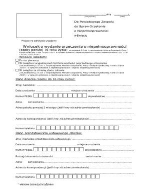 Application for Disability Certificate