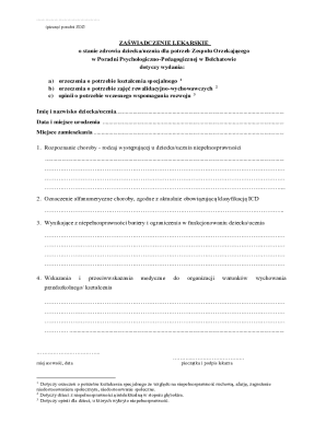 Medical Certificate for Special Education Needs