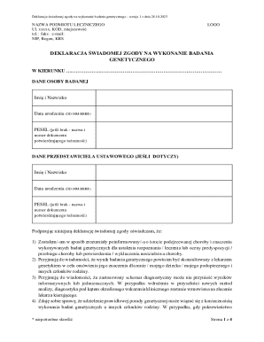 Genetic Testing Consent Form