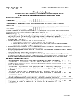 Consent Form for Genetic Testing