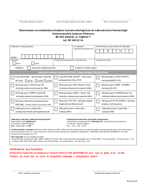 Molecular Hematology Test Referral Form