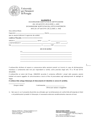 Italian Self-Certification Form