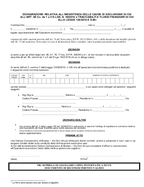 Declaration of Non-Exclusion and Financial Traceability