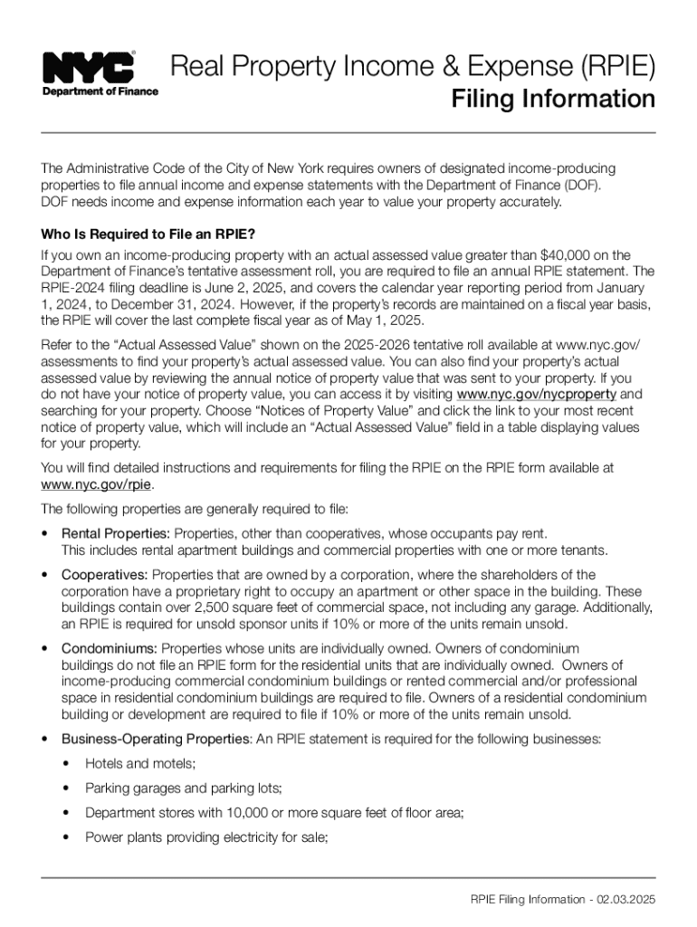 Understanding the NYC RPIE Statement: What Property Preview on Page 1