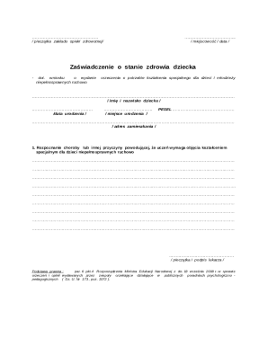 Medical Certificate for Special Education Needs