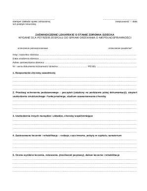 Medical Certificate for Child Health Status