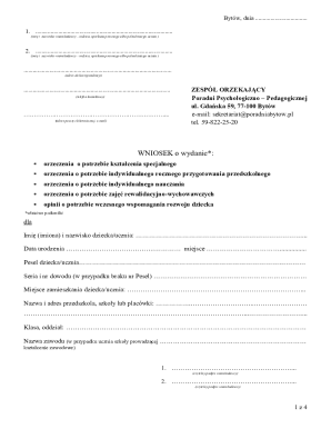 Polish Special Education Needs Application Form