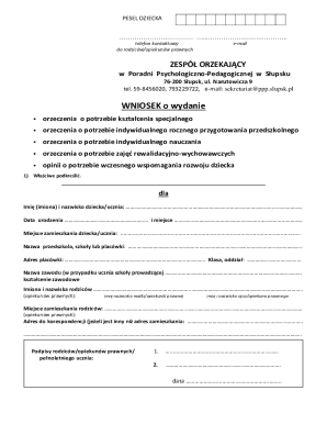 Poland Special Education Needs Application Form