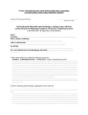 Medical Certificate for Disability Assessment