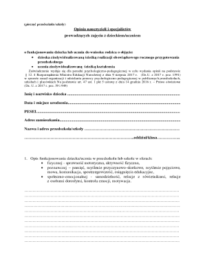 Teacher and Specialist Opinion Form